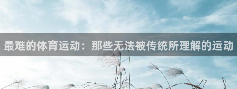 一竞技官方正版app神州：最难的体育运动：那些无法被传统所理